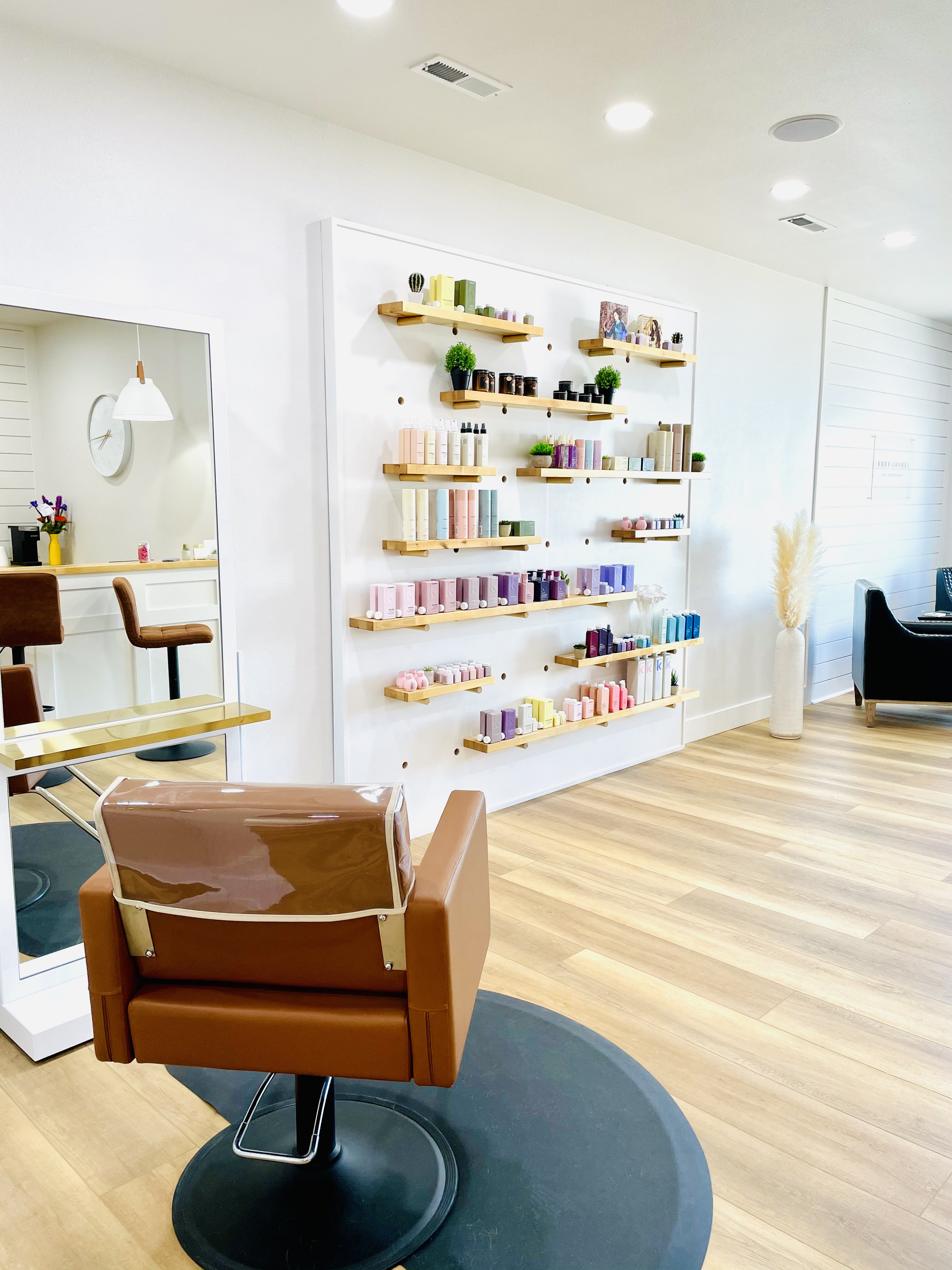 Knox and Jaymes Salon Interior with Product Display